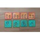 Jute tea coasters with warli design (Colour)